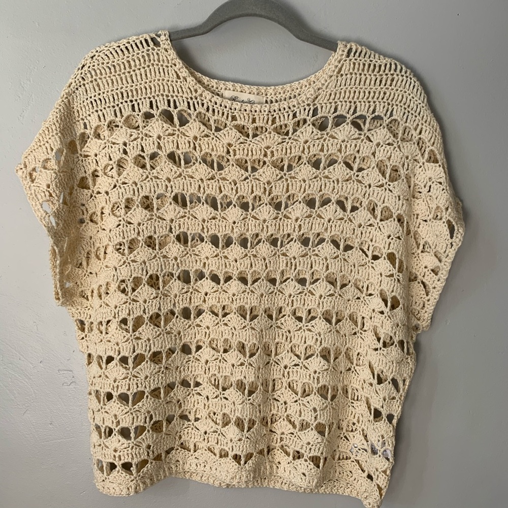 Short Sleeve Crochet Top